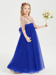 Sparkling Sequined Junior Bridesmaids Gown Royal Blue