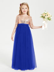 Sparkling Sequined Junior Bridesmaids Gown Royal Blue