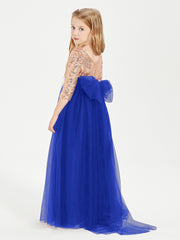 Sparkling Sequined Junior Bridesmaids Gown Royal Blue