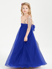 Sparkling Sequined Junior Bridesmaids Gown Royal Blue