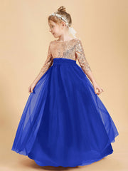 Sparkling Sequined Junior Bridesmaids Gown Royal Blue
