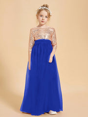 Sparkling Sequined Junior Bridesmaids Gown Royal Blue