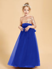 Sparkling Sequined Junior Bridesmaids Gown Royal Blue