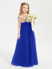 Sparkling Sequined Junior Bridesmaids Gown Royal Blue