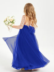 Sparkling Sequined Junior Bridesmaids Gown Royal Blue