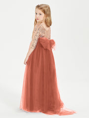 Sparkling Sequined Junior Bridesmaids Gown Rust