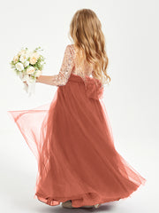 Sparkling Sequined Junior Bridesmaids Gown Rust