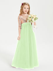 Sparkling Sequined Junior Bridesmaids Gown Sage