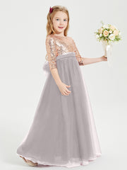 Sparkling Sequined Junior Bridesmaids Gown Silver