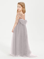 Sparkling Sequined Junior Bridesmaids Gown Silver