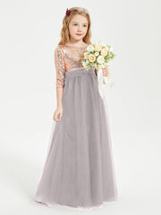 Sparkling Sequined Junior Bridesmaids Gown Silver