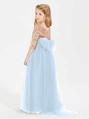 Sparkling Sequined Junior Bridesmaids Gown Sky Blue