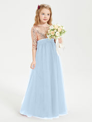 Sparkling Sequined Junior Bridesmaids Gown Sky Blue