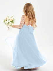 Sparkling Sequined Junior Bridesmaids Gown Sky Blue
