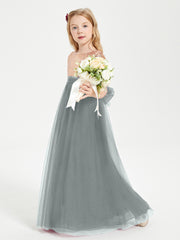 Sparkling Sequined Junior Bridesmaids Gown Steel Grey