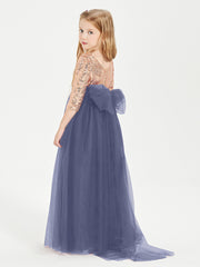 Sparkling Sequined Junior Bridesmaids Gown Stormy