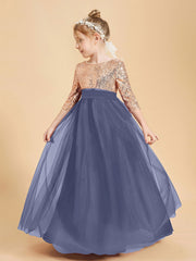 Sparkling Sequined Junior Bridesmaids Gown Stormy
