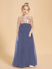 Sparkling Sequined Junior Bridesmaids Gown Stormy