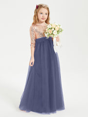 Sparkling Sequined Junior Bridesmaids Gown Stormy