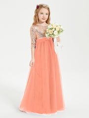 Sparkling Sequined Junior Bridesmaids Gown Sunset