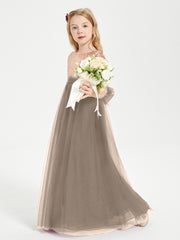 Sparkling Sequined Junior Bridesmaids Gown Taupe