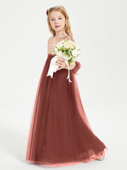 Sparkling Sequined Junior Bridesmaids Gown Terracotta