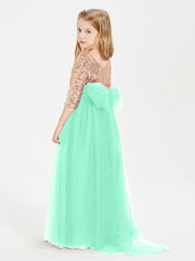 Sparkling Sequined Junior Bridesmaids Gown Turquoise