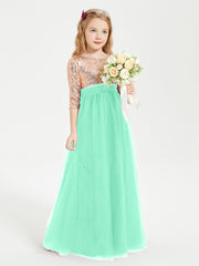 Sparkling Sequined Junior Bridesmaids Gown Turquoise