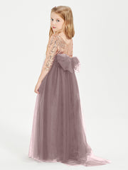 Sparkling Sequined Junior Bridesmaids Gown Vintage Mauve