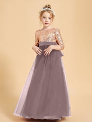 Sparkling Sequined Junior Bridesmaids Gown Vintage Mauve