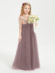 Sparkling Sequined Junior Bridesmaids Gown Vintage Mauve