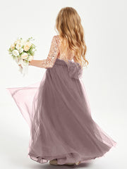 Sparkling Sequined Junior Bridesmaids Gown Vintage Mauve