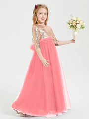 Sparkling Sequined Junior Bridesmaids Gown Watermelon
