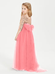 Sparkling Sequined Junior Bridesmaids Gown Watermelon