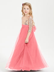 Sparkling Sequined Junior Bridesmaids Gown Watermelon