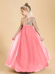 Sparkling Sequined Junior Bridesmaids Gown Watermelon