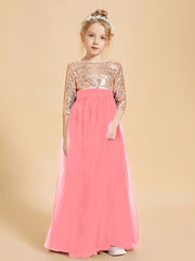 Sparkling Sequined Junior Bridesmaids Gown Watermelon