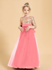 Sparkling Sequined Junior Bridesmaids Gown Watermelon