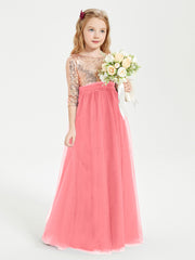 Sparkling Sequined Junior Bridesmaids Gown Watermelon