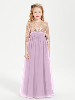 Sparkling Sequined Junior Bridesmaids Gown Wisteria