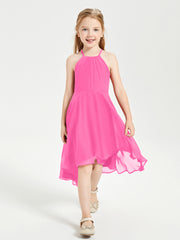 Tea Length Junior Bridesmaid Dresses with Asymmetrical Skirts Azalea