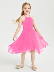 Tea Length Junior Bridesmaid Dresses with Asymmetrical Skirts Azalea