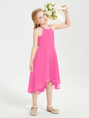 Tea Length Junior Bridesmaid Dresses with Asymmetrical Skirts Azalea