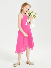 Tea Length Junior Bridesmaid Dresses with Asymmetrical Skirts Azalea