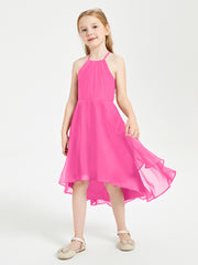 Tea Length Junior Bridesmaid Dresses with Asymmetrical Skirts Azalea