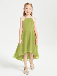 Tea Length Junior Bridesmaid Dresses with Asymmetrical Skirts Clover