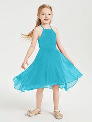 Tea Length Junior Bridesmaid Dresses with Asymmetrical Skirts Jade