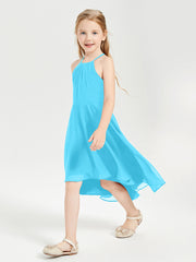 Tea Length Junior Bridesmaid Dresses with Asymmetrical Skirts Pool
