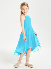 Tea Length Junior Bridesmaid Dresses with Asymmetrical Skirts Pool