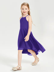 Tea Length Junior Bridesmaid Dresses with Asymmetrical Skirts Regency